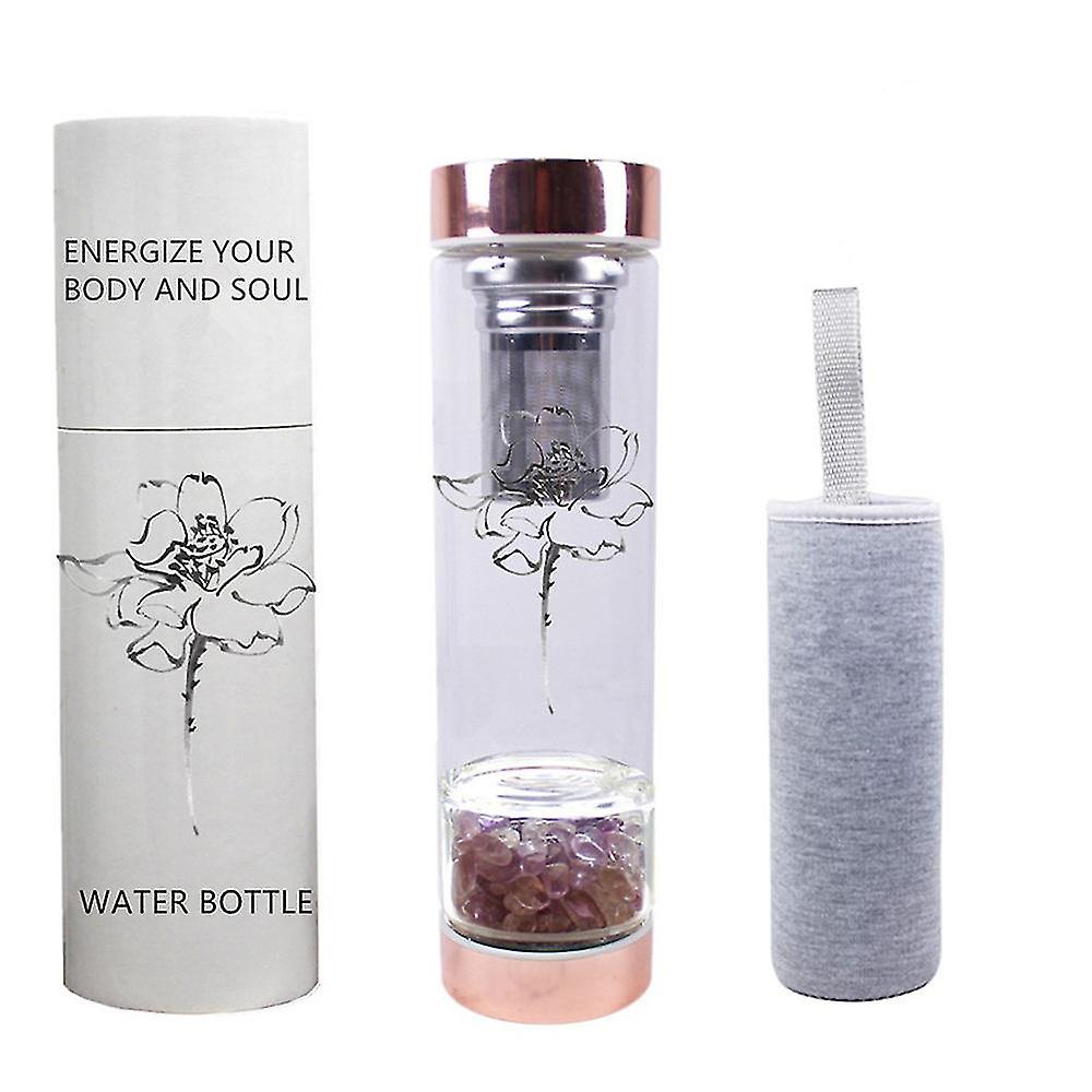 Amethyst Crystal Elixir Infused Gem Water Bottle-YKY416