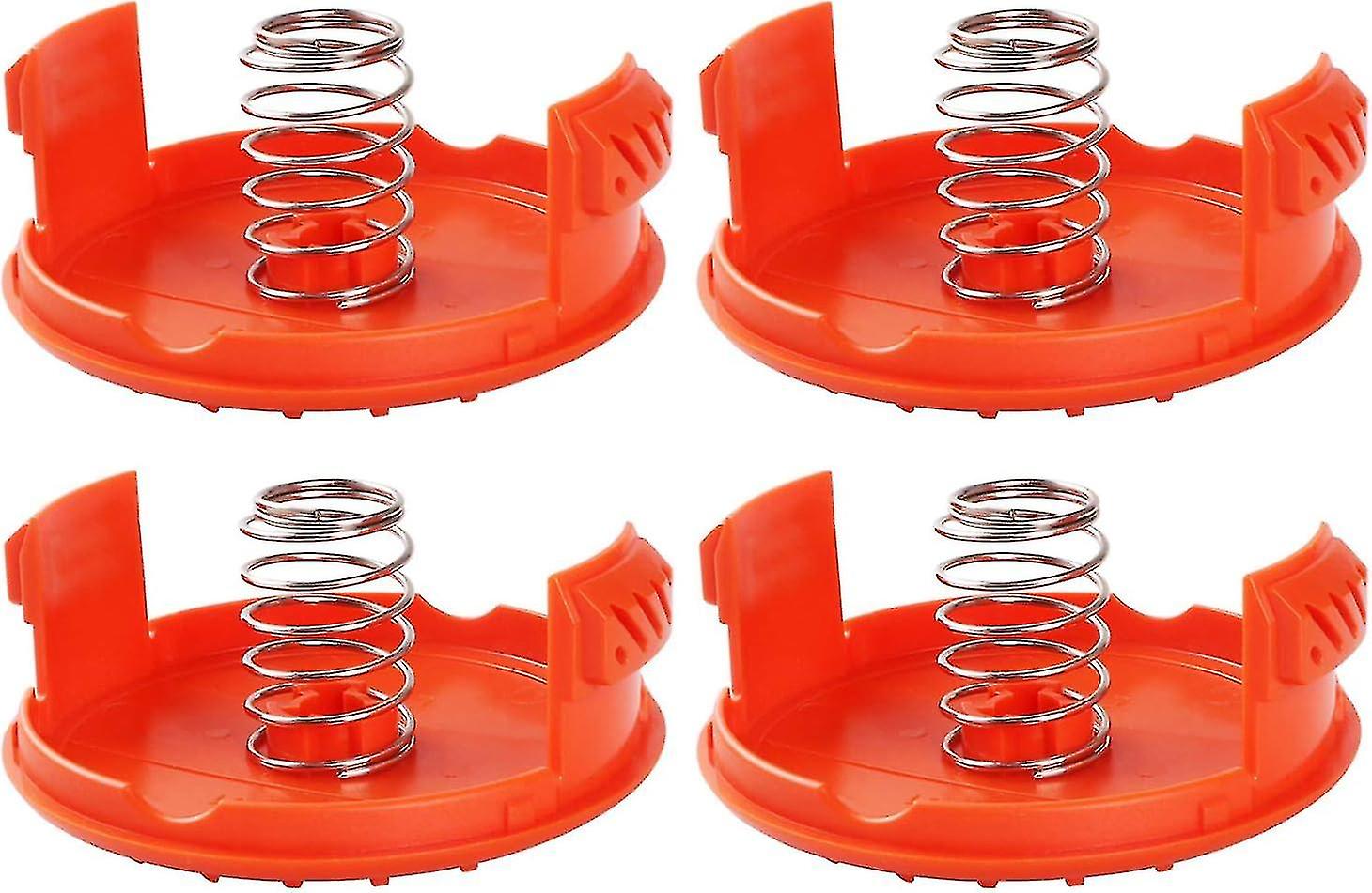 4pcs Spool Caps + 4pcs Springs Spare Parts Accessories Compatible With Black+decker Rc-100-p String Trimmers
