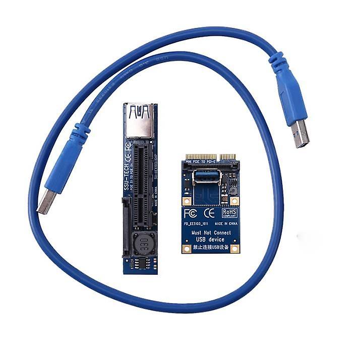 Mini PCIE to PCI-E X4 Riser Card Port Adapter with USB3.0 Extension Cable 60CM Riser Card
