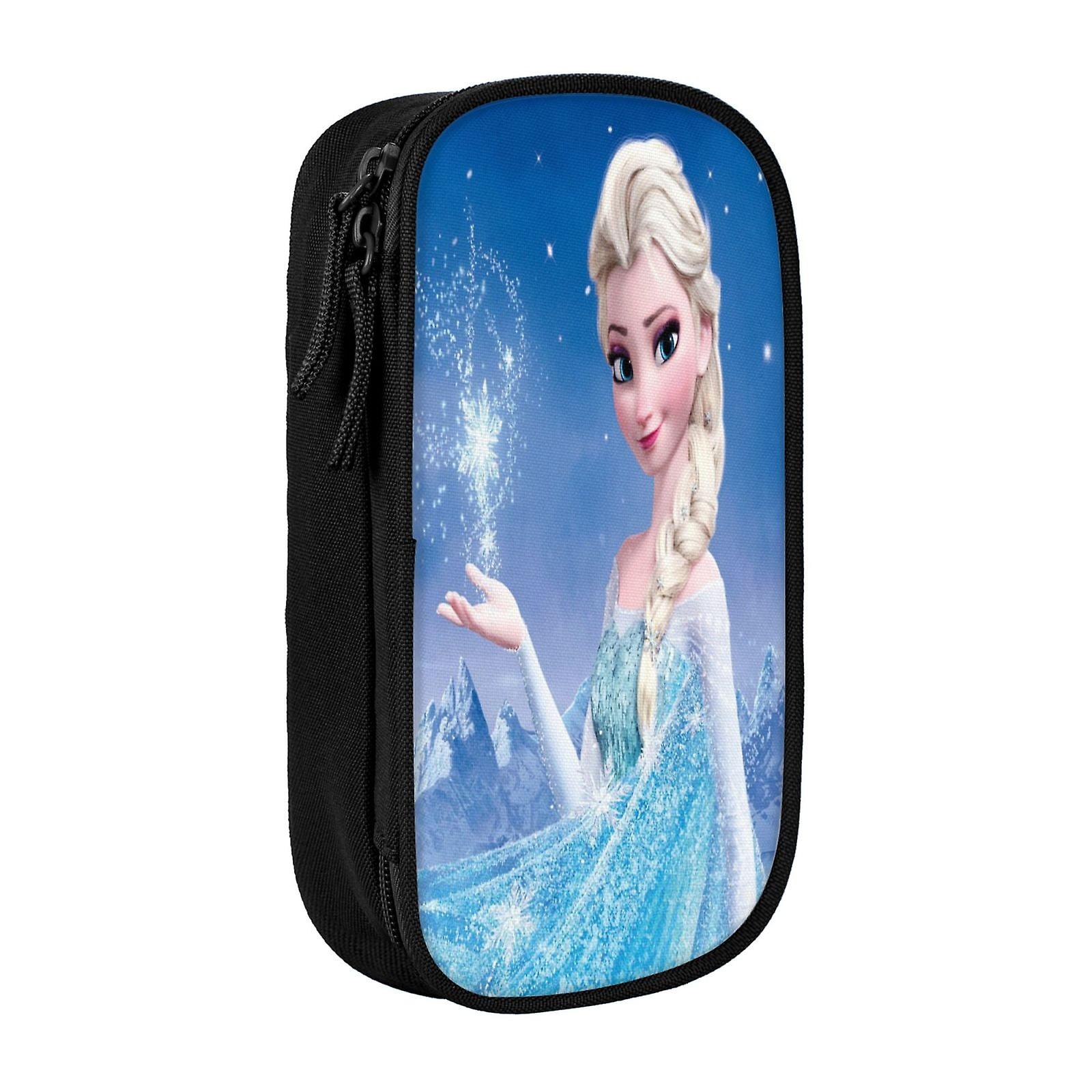 Frozen Pencil Pouch Case Makeup Bag Large Capacity Zipper Cosmetic Bag Double Layer Storage Cartoon Pen Bag Pouch for Kids Adult