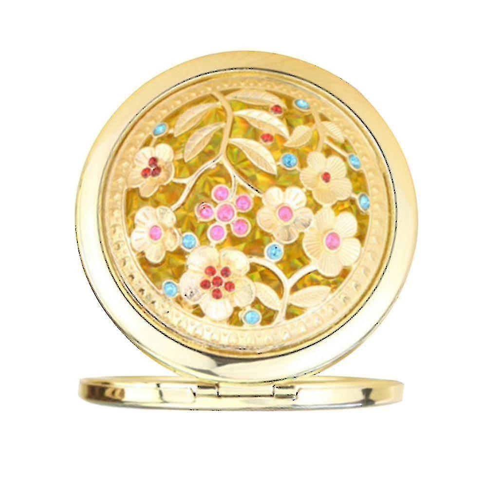 Retro Print Round Small Compact Makeup Mirror - Best Gift