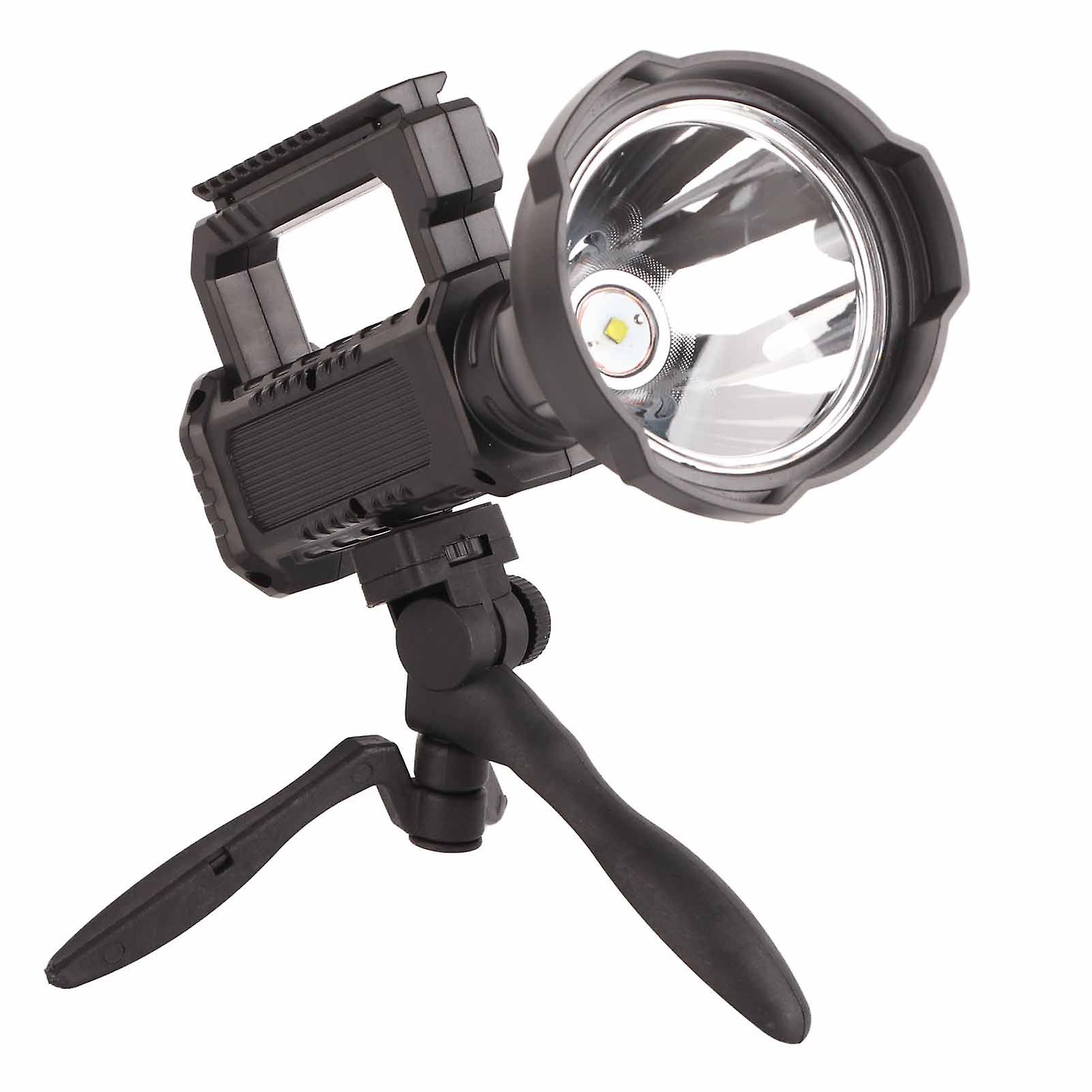 LED Long Range Spotlight USB Charging Outside Patrol Flashlight Small with Tripod 