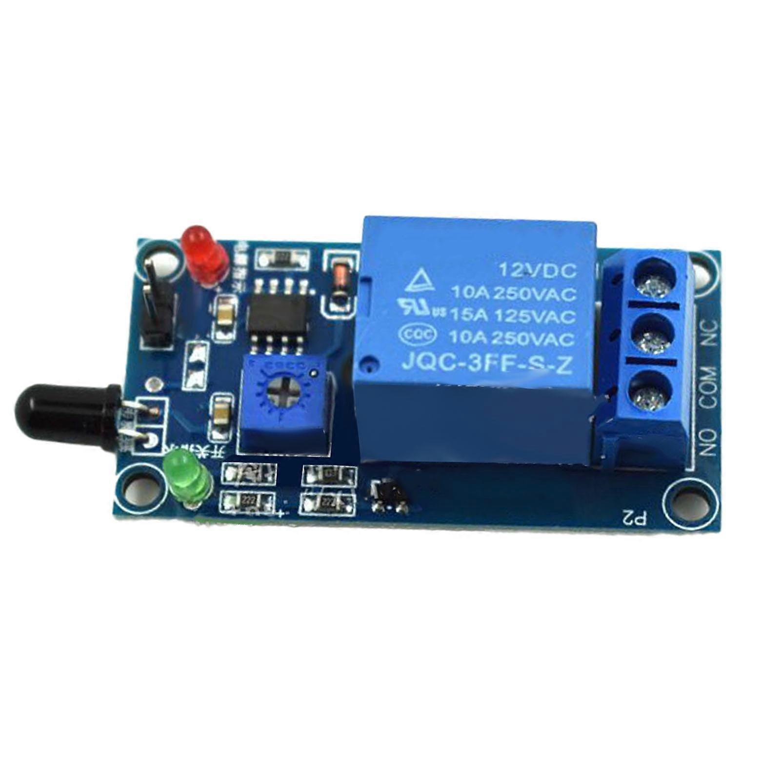 IR Flame Sensor Module Adjustable Sensitivity Fire Alarm Detection Relay Module DC 12V
