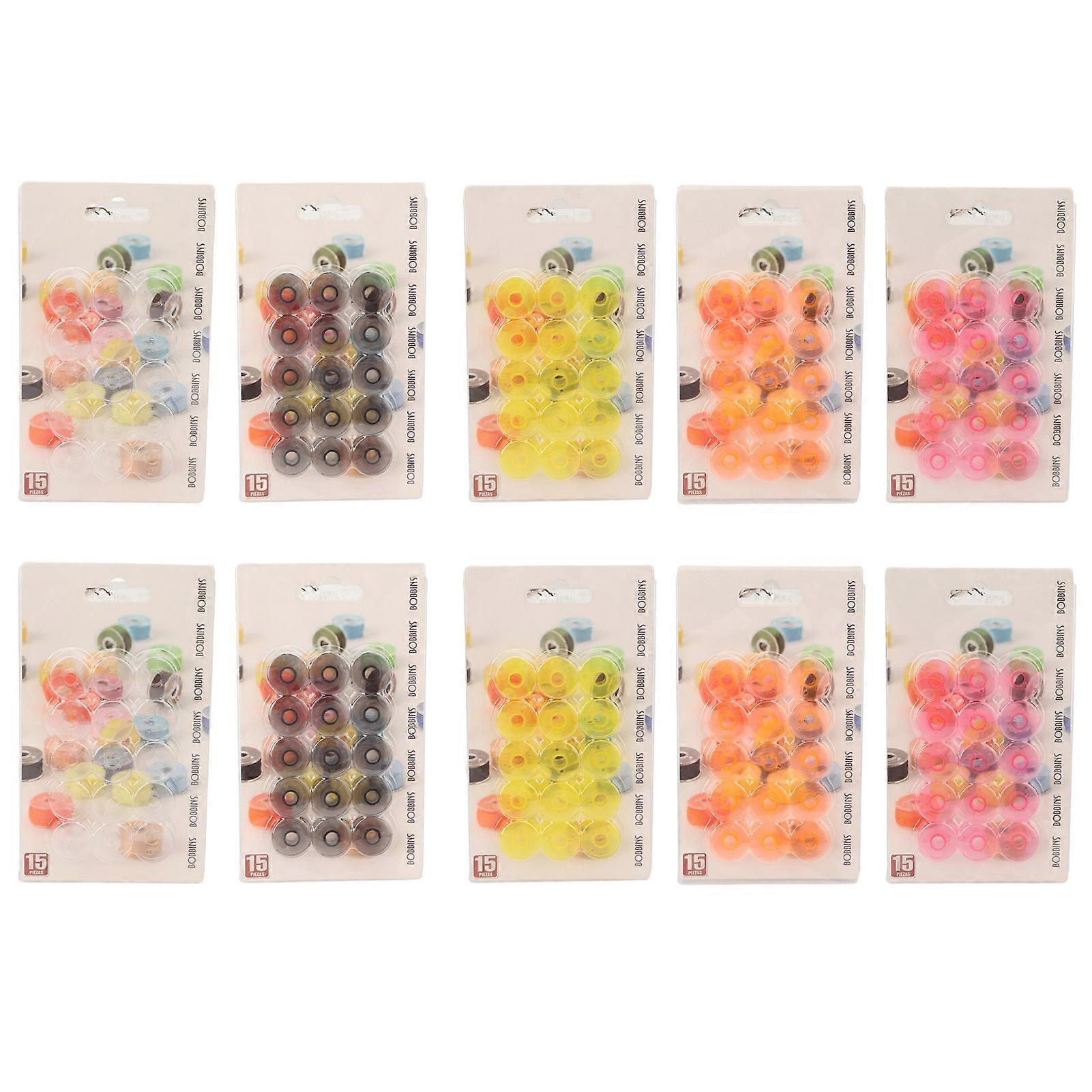 150pcs Colorful Bobbins Assorted Color Transparent Durable Plastic Sewing Bobbins For Machine Manual Work