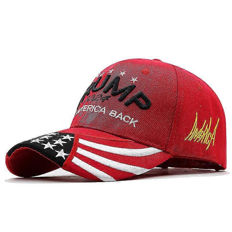 Broderi Donald Trump 2024 Hat USA Flag Great Again Præsident Baseball Hatte