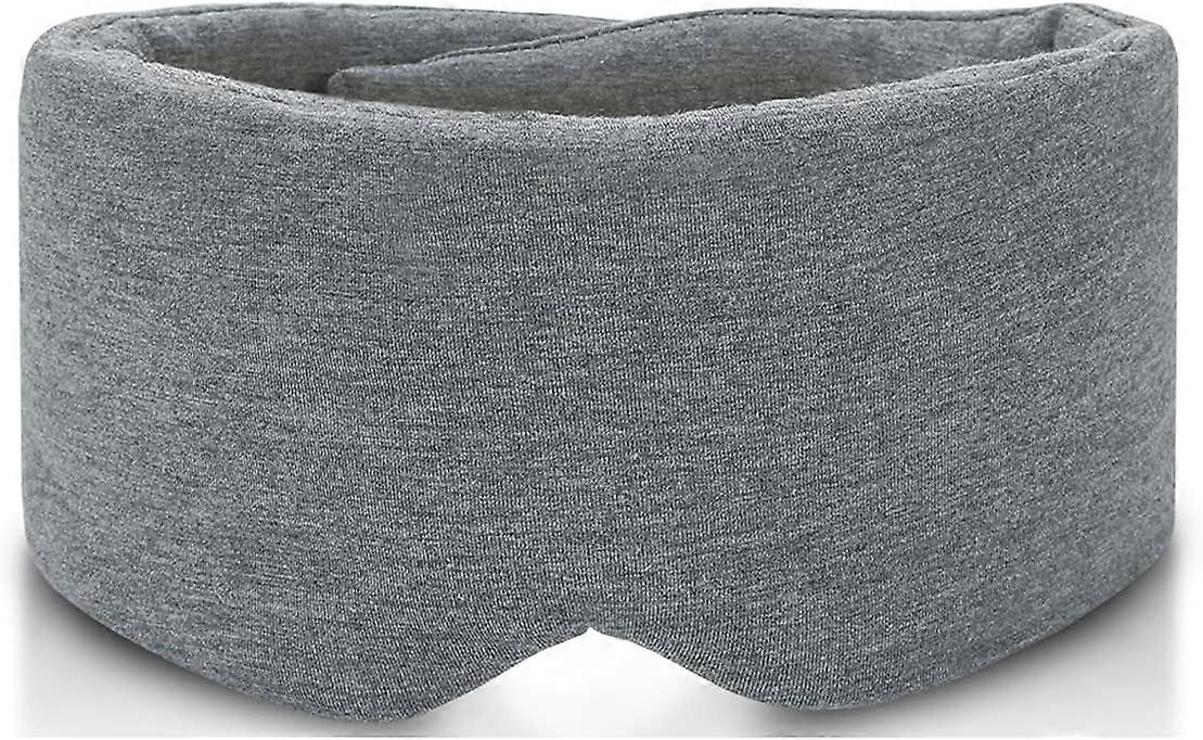 Handmade Cotton Sleep Mask - New Design Light Blocking Sleeping Eye Mask Soft and Comfortable Eye Shape Blinder Blindfold Airplane with Pouch (Gray Mo