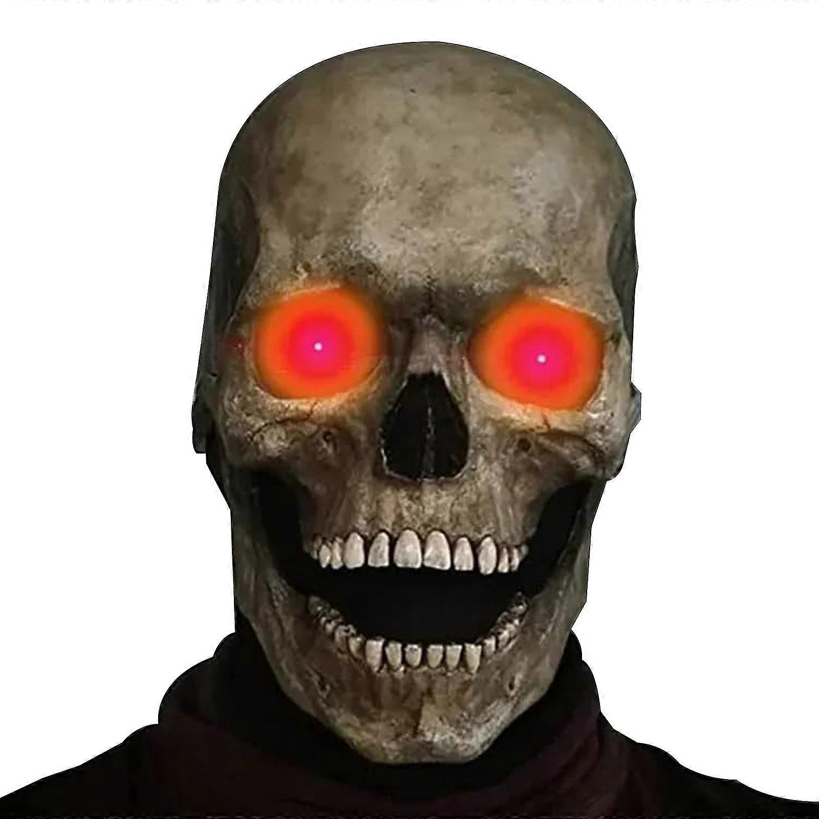 Full Head Skull Mask - Creepy Realistic Head Skull Latex Mask with Movable Jaw,100% New