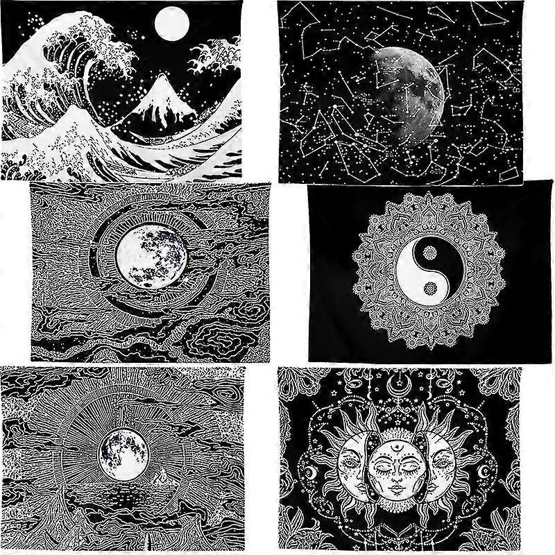 Černá a bílá série Tapiserie malování pozadí závěsné látky (200 * 150cm)