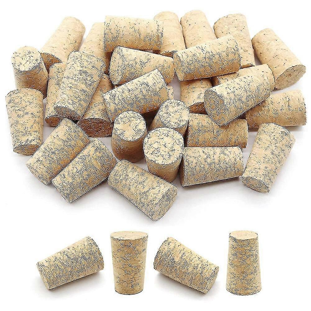 100個のテーパードワインコルク再利用可能な木製コルク-ポータブルシーリングワインストッパー-ワインボトルカバー