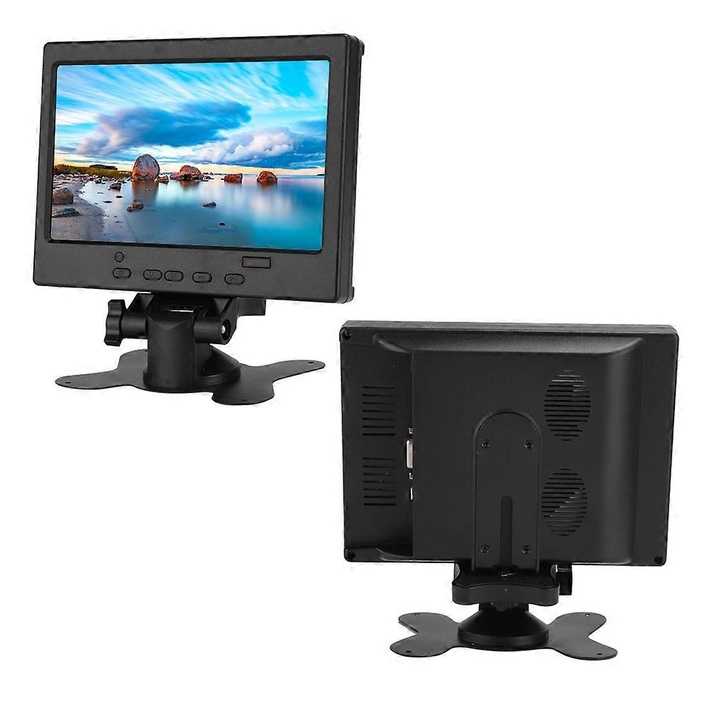 7in Multi Function 800:1 1024x600 Display with Stand Support HDMi VGa AV Input (100-240V)(EU Plug )