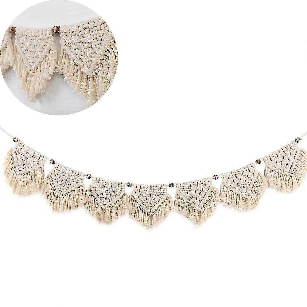 مكرامية الجدار شنقا اليدوية المنسوجة نسيج القطن الكروشيه جارلاند راية هاندو