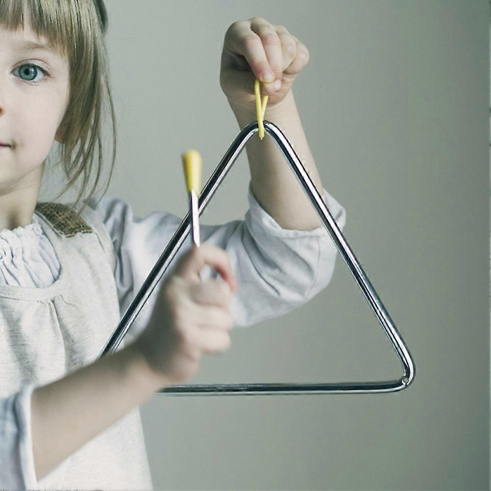 Musical Percussion Instrument Steel Triangle for Children with Striker 8 Inch