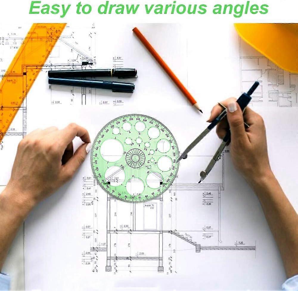 2 pieces circle stencil ruler circle stencil 360 degree protractor ...