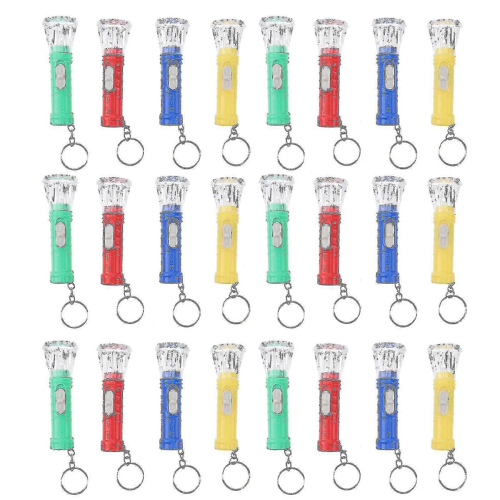 24pcs Mini Light Torch Practical Bright Plastic Led Durable Keychain Flashlight