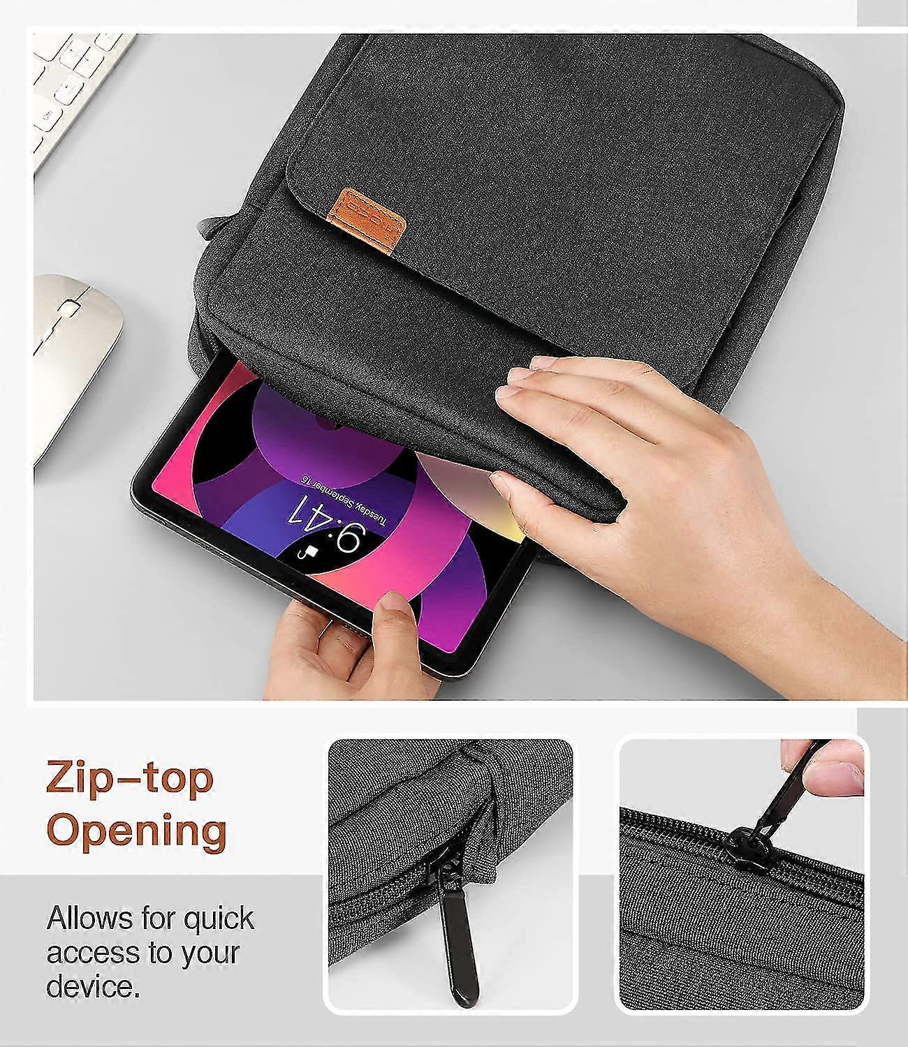 MoKo Tablet Tasche 9-11 Zoll | Schutzhülle Für IPad Pro, Air, Galaxy Tab | Mit Reißverschluss & Zubehörfach