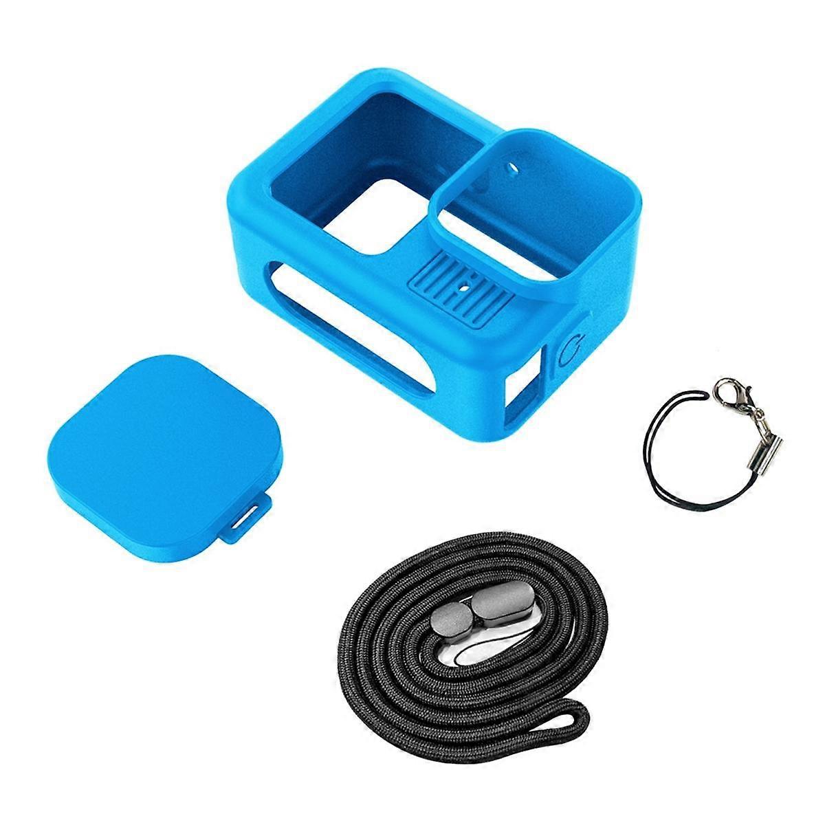 For Hero 13 Silicone Case Protective Soft Housing Shell Lens Protector for Hero13 Blue Without Cove