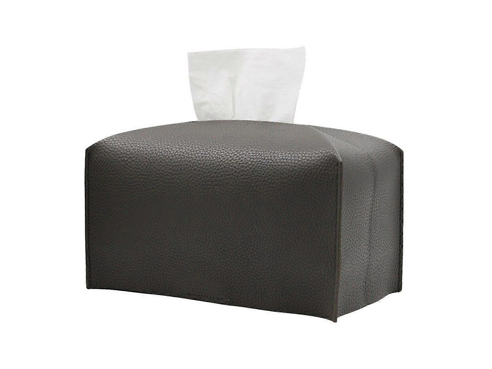 Rectangular PU Leather Tissue Box Tissue Dispenser Napkin Storage Boxes Black