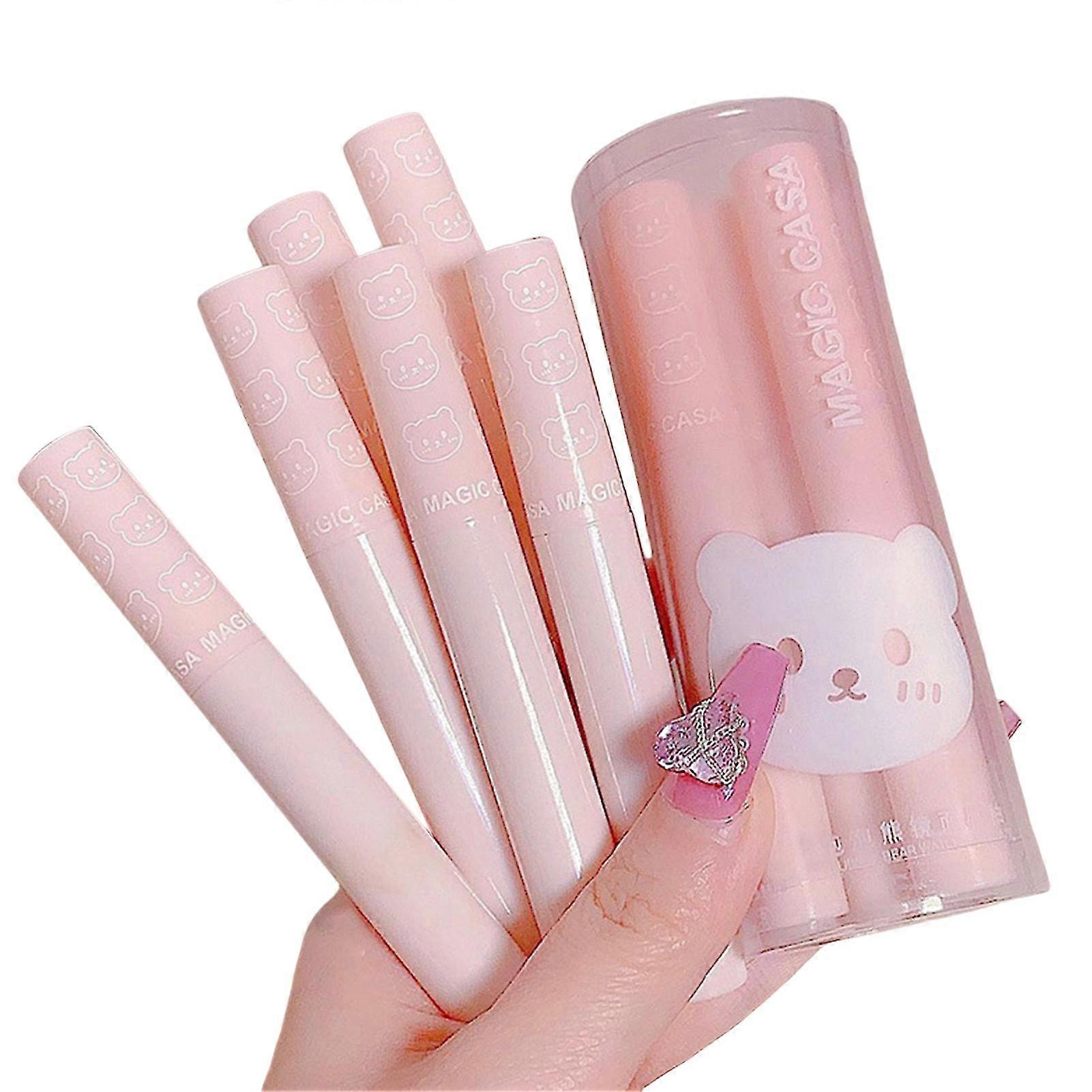 6pcs Non-fading Liquid Lipstick Smooth Soft Reach Colors Full Lips Gloss For Daily Makeup Everyday Use