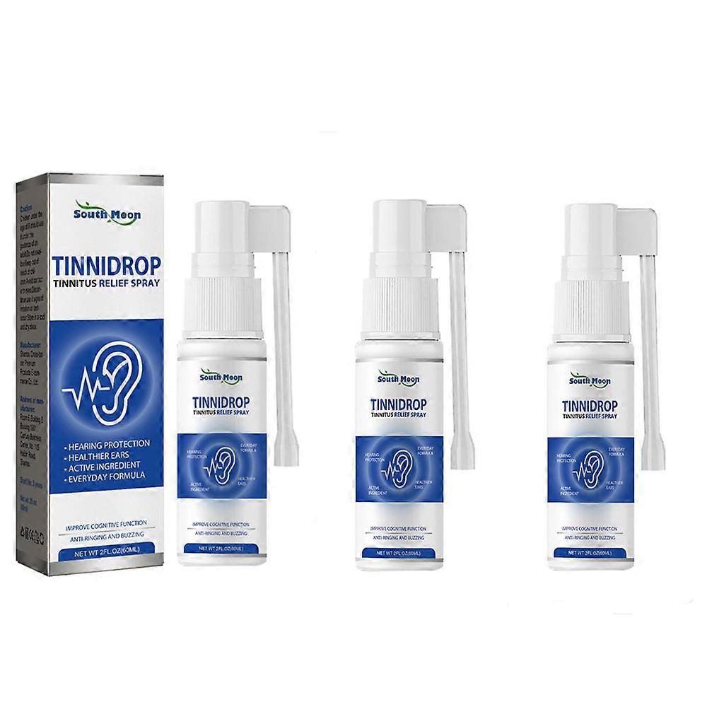 3X بخاخ تخفيف طنين الأذن 60 مل منظف مزيل شمع الأذن لتخفيف طنين الأذن