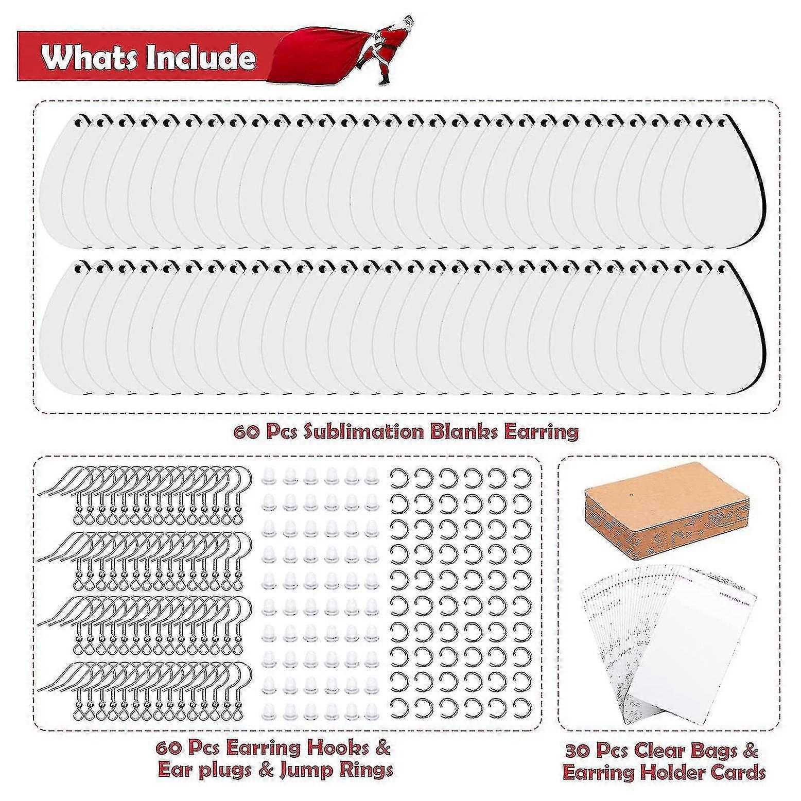 Sublimation Blank Earrings With Earring Hooks Compatible With Jewelry Diy Making