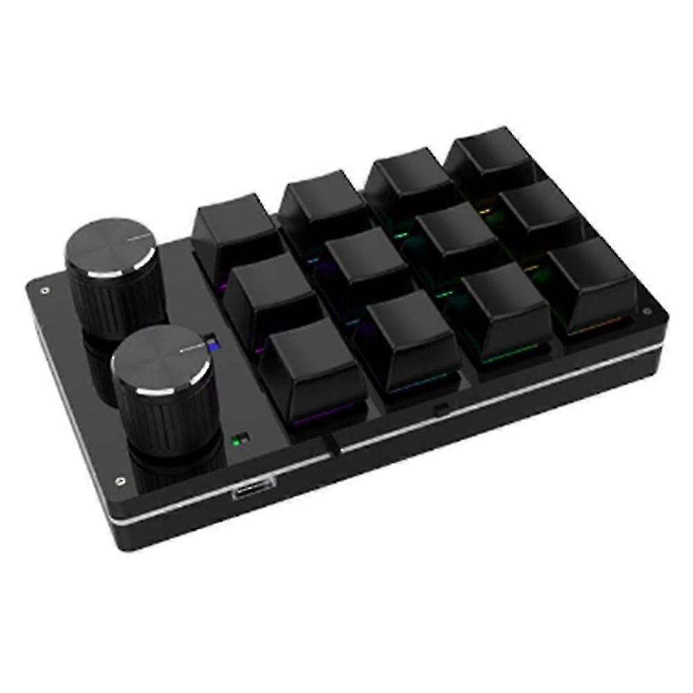 Bluetooth Usb Macro Mini Keyboard 12 Keys 2 Knob Programming Keypad Customization Gaming Mechanical