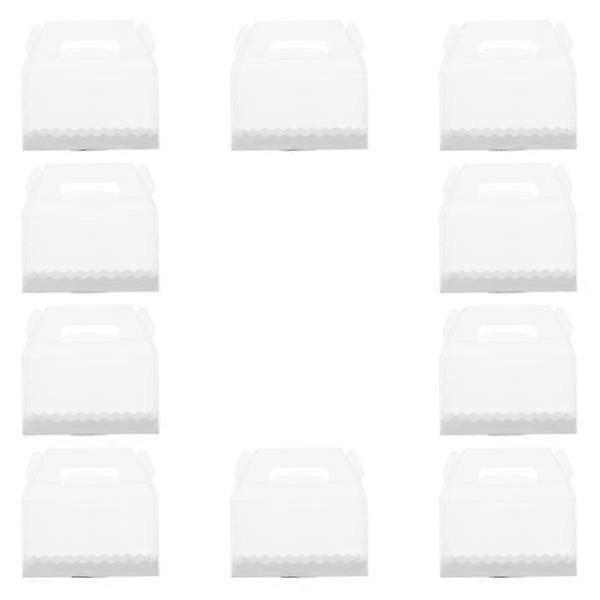 10pcs Transparent Cake Boxes Plastic Dessert Packaging Boxes Cake Cases