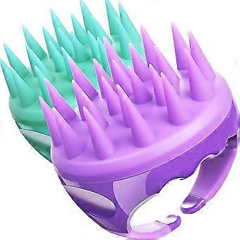 Shampoo Massaggiatore Pennello Esfoliante del cuoio capelluto per la rimozione della forfora, Doccia impermeabile Strumento di lavaggio del cuoio capelluto per la crescita dei capelli, Setole in silicone ultralunghe, Eas