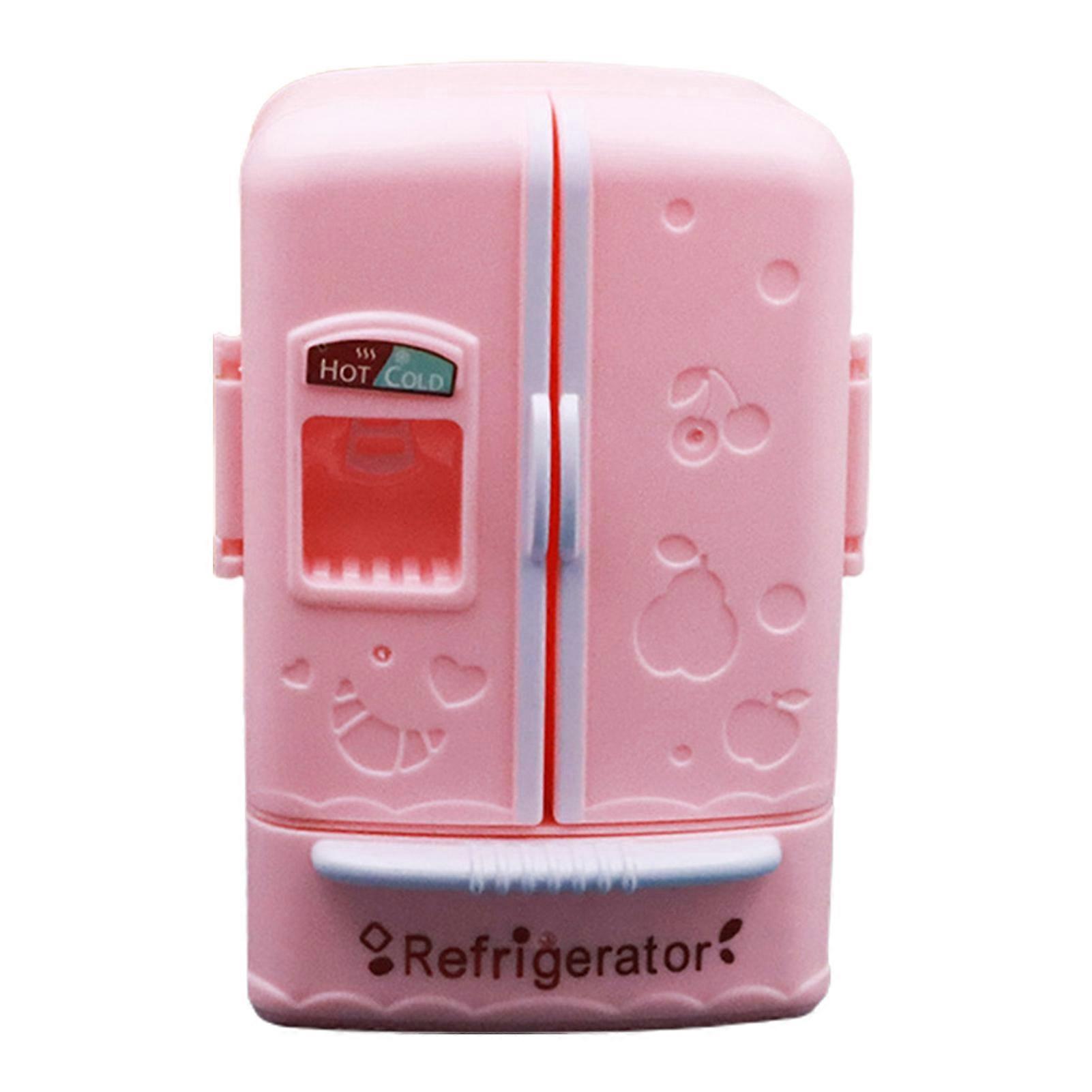 Refrigerator Decoration Minimalistic Good Craftsmanship 1/12 Dollhouse Double Door Refrigerator for Micro Landscape
