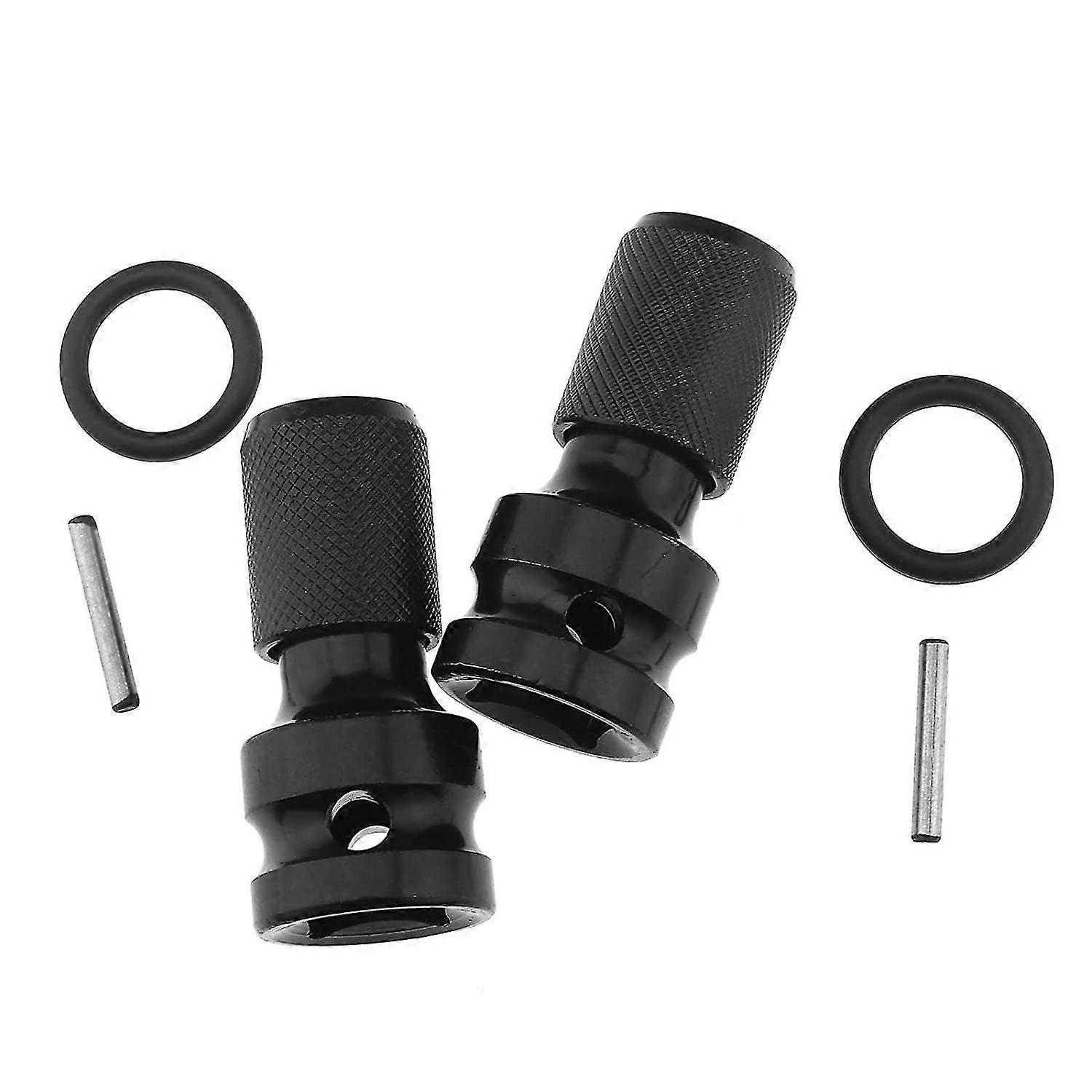 Quick Release Chuck Adapter For Impact Ratchet And Screwdriver Bit Sockets With Hexagonal Shank (black) (2pcs)