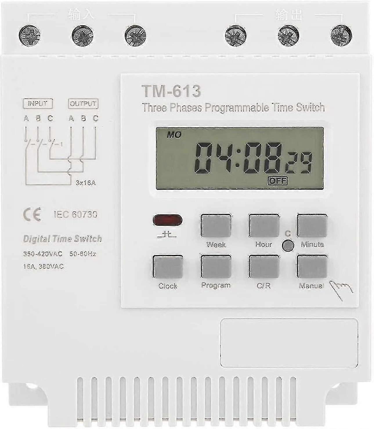 380v Programmable Time Relay,tm-163 50-60hz Mini Power Off Smart Digital Weekly Programmable Control Power Timer Switch,3 Phases Fish Pond Oxygenation