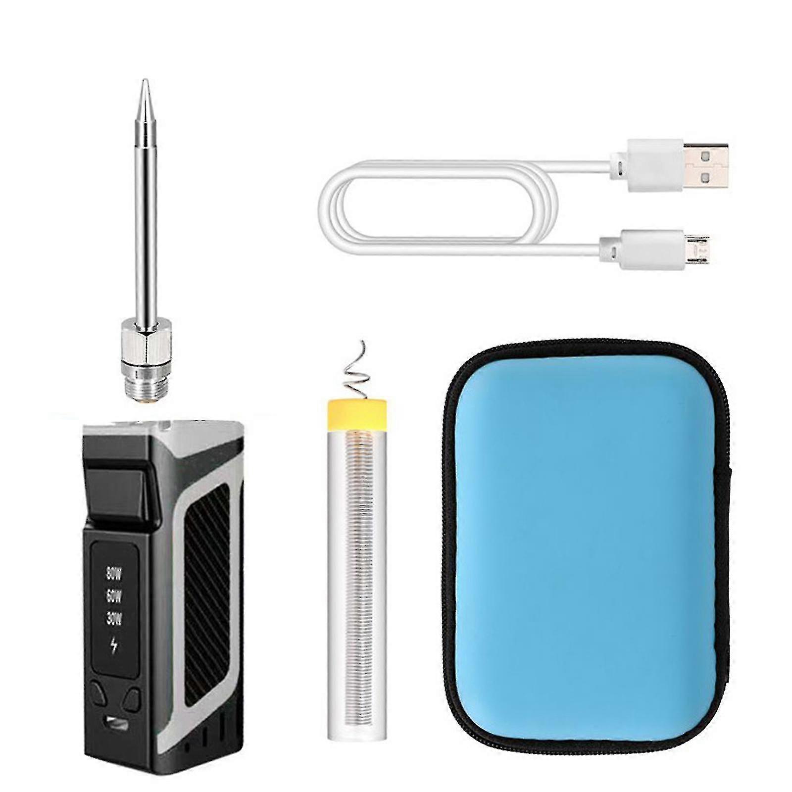 Wireless 30/60/80/w Adjustable Usb Charge 510 Interface Soldering Iron Set1pcsblack