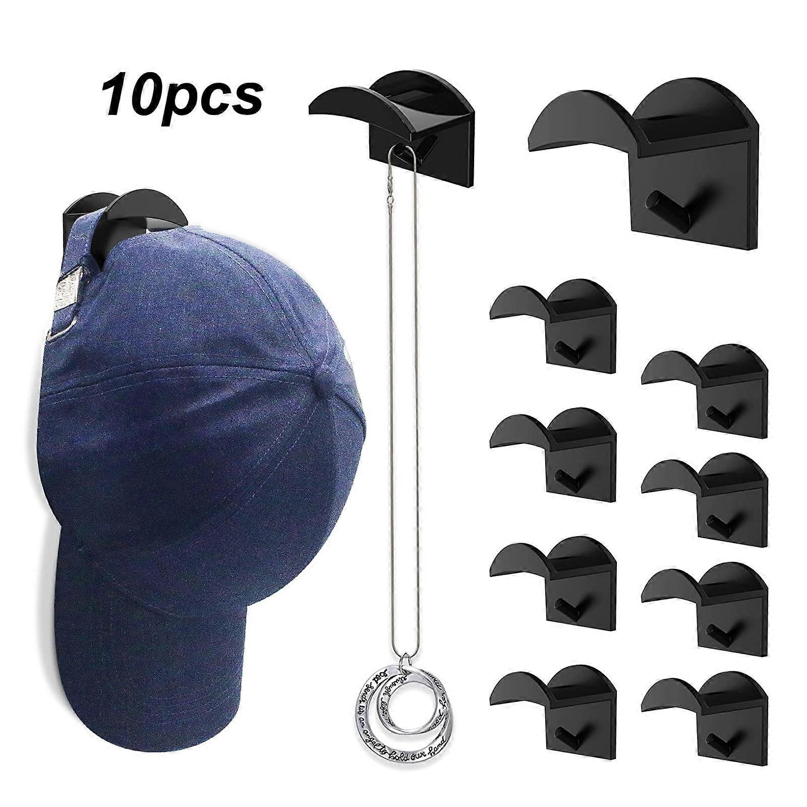 Modern  Adhesive Hat Hooks for Wall (10  Pack)