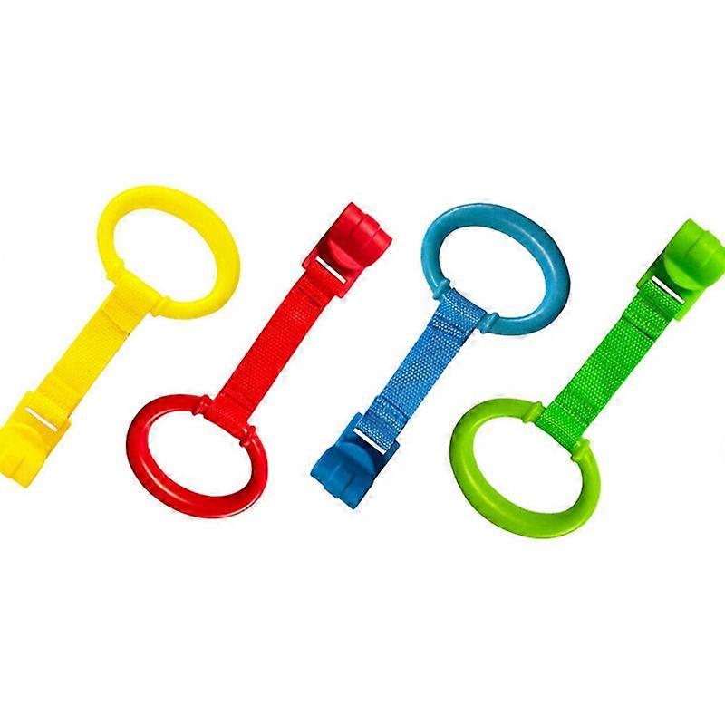 4Pcs Crib Pull Ring Ergonomic Design Comfortable Grip Plastic Walking Assisted Baby Cot Rings Assistant Tool