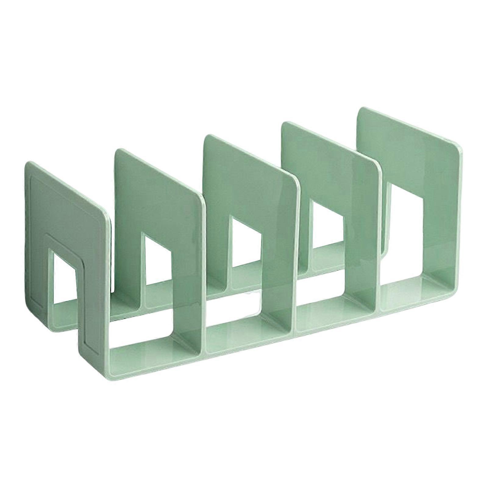 Book Support Holder Large Capacity 4 Grids Compartment Anti-slip Hollowed Out Desk Reading Book Organizer for School KAESI
