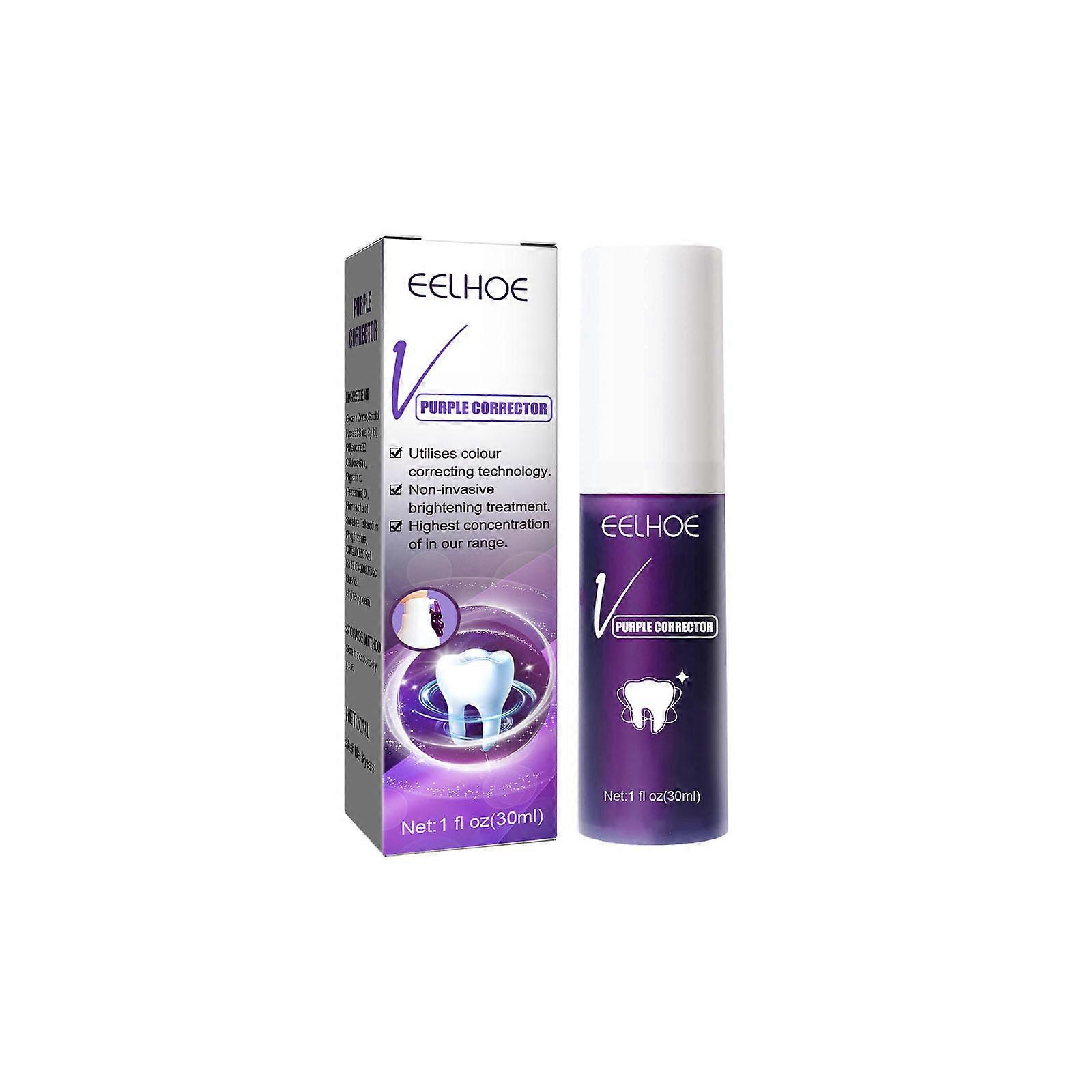 Non-invasive Purple Teeth Whitener Tooth Paste, Teeth Whitening Toothpaste, Purple Toothpaste For Teeth Whitening, Travel Toothpaste