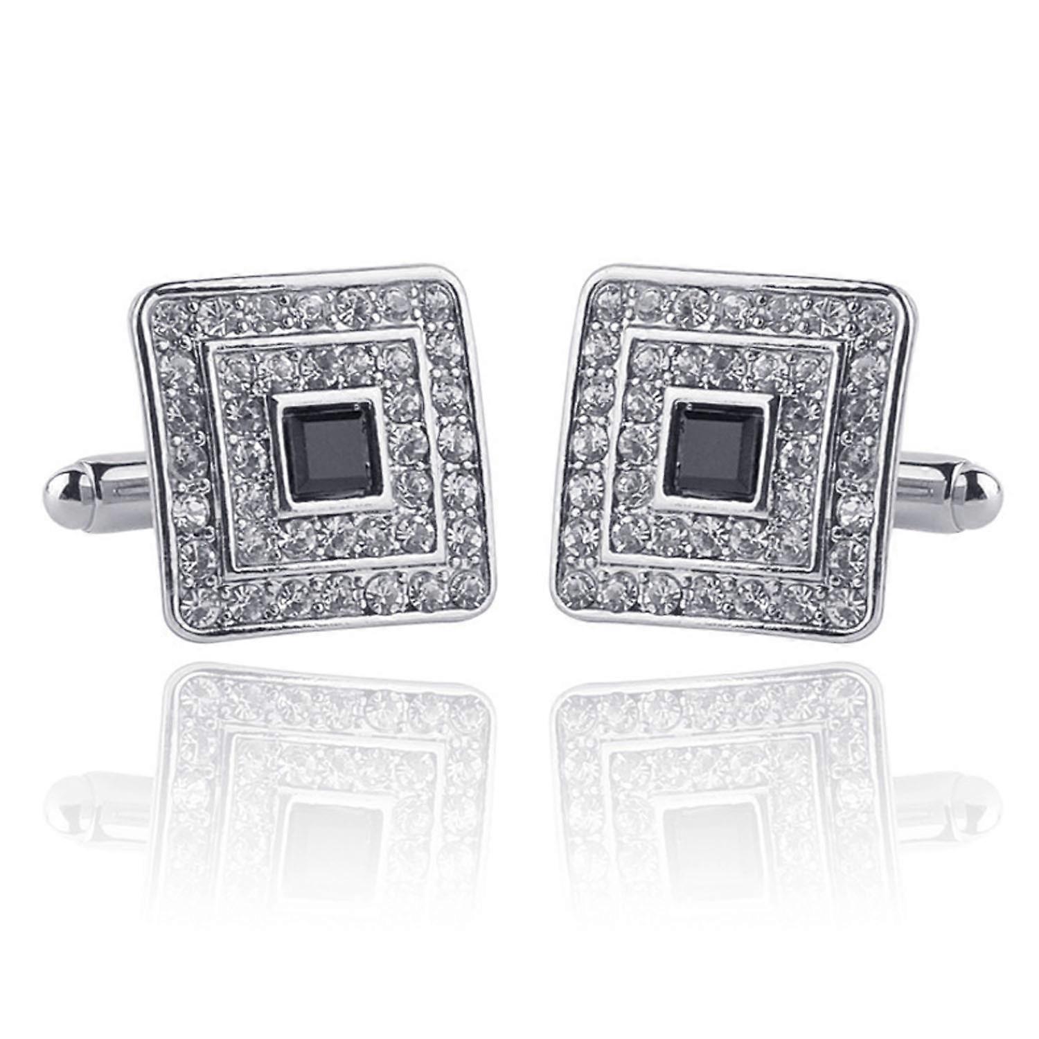 Silver square cufflinks