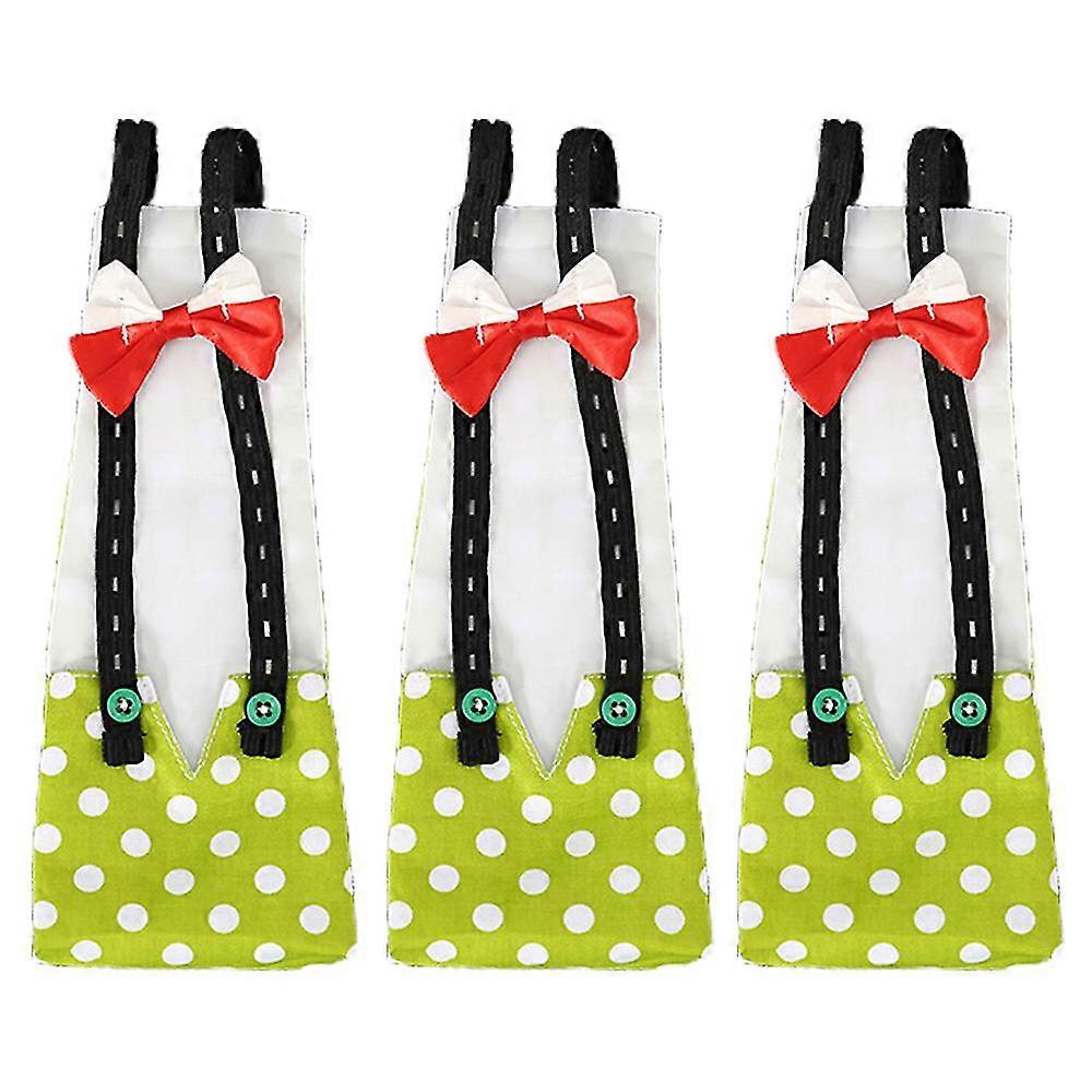 3pcs Reusable Pet Clothes Set With Bow Tie