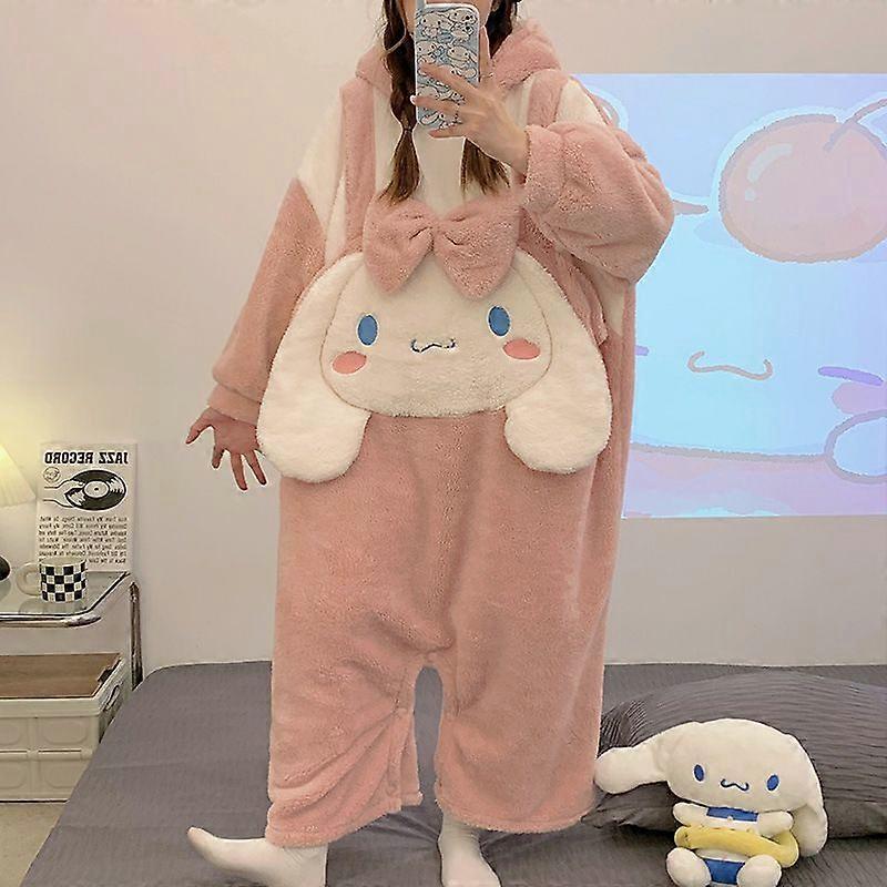 GaiBoSiSanrio Hello Kitty الشتاء بيجامة جديدة من قطعة واحدة نسائي الصوف المرجاني سميكة لطيف الكرتون الدافئ Pacha loungewear1