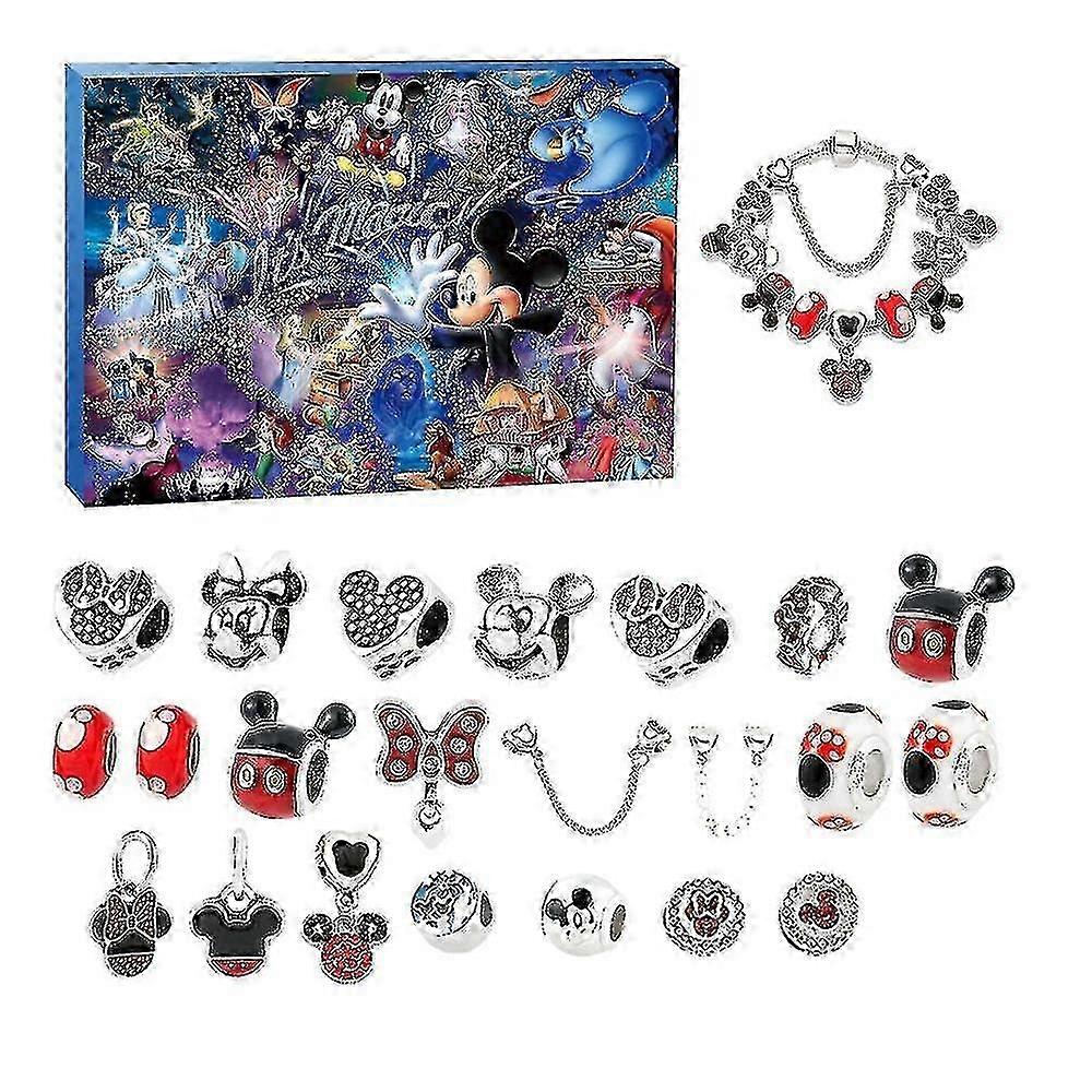 Anime Disney Lilo Stitch Alloy Charm Accessories Christmas Advent Calendar Bracelet Necklace Trinket Diy Jewelry Countdown Calendar-w3