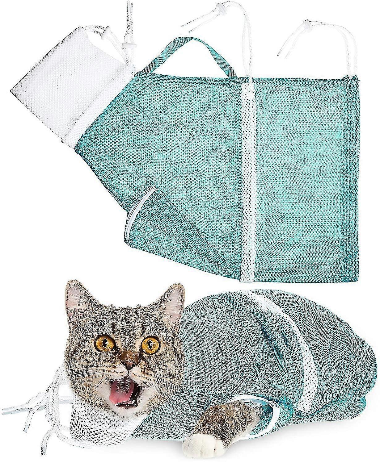 Cat Bathing Bag, Cat Cleaning Shower Bag- Adjustable Anti-bite