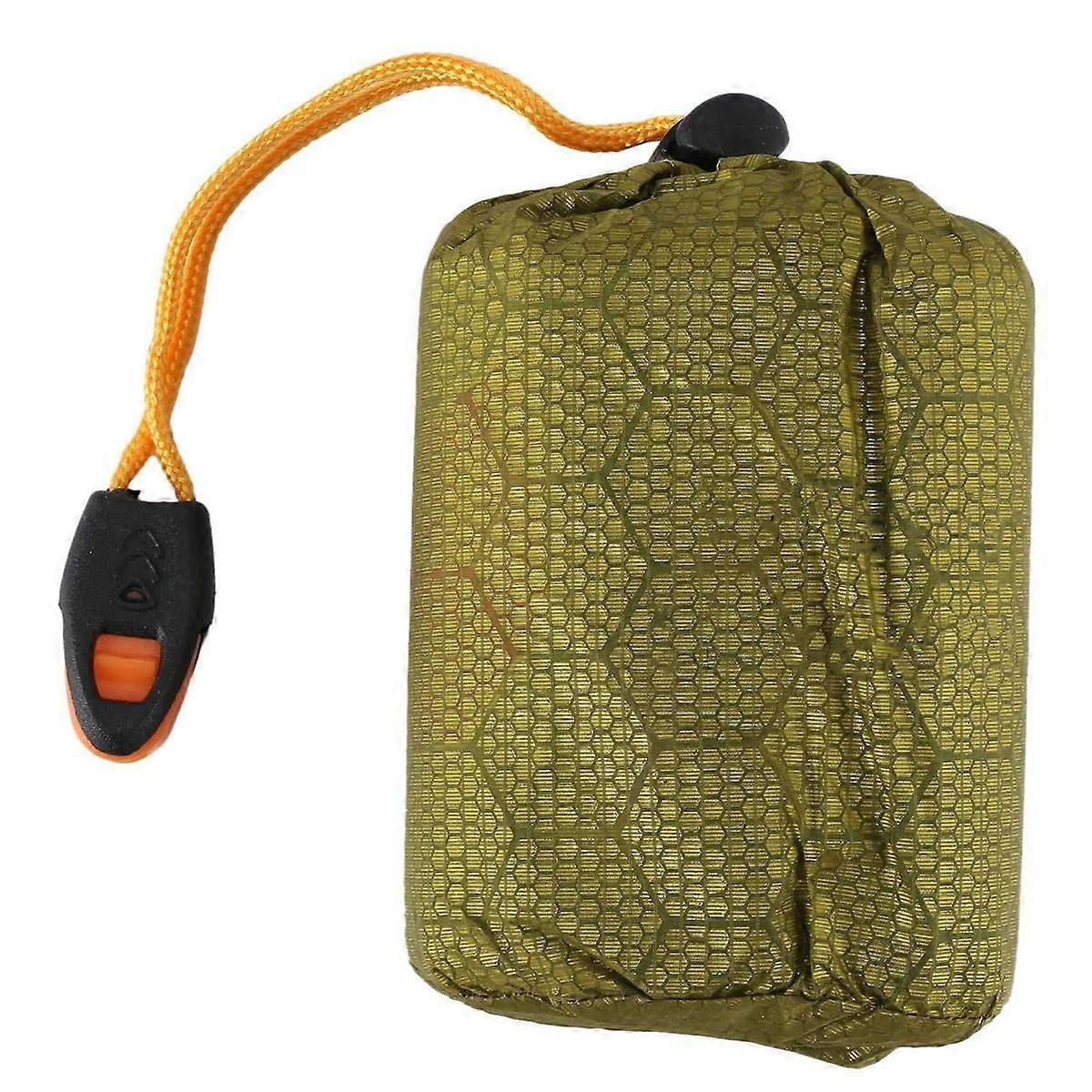 Nödsovsäck Bivy Sack med visselpipa Utomhus Överlevnad Sovsäck Termisk filt för camping Backpacking