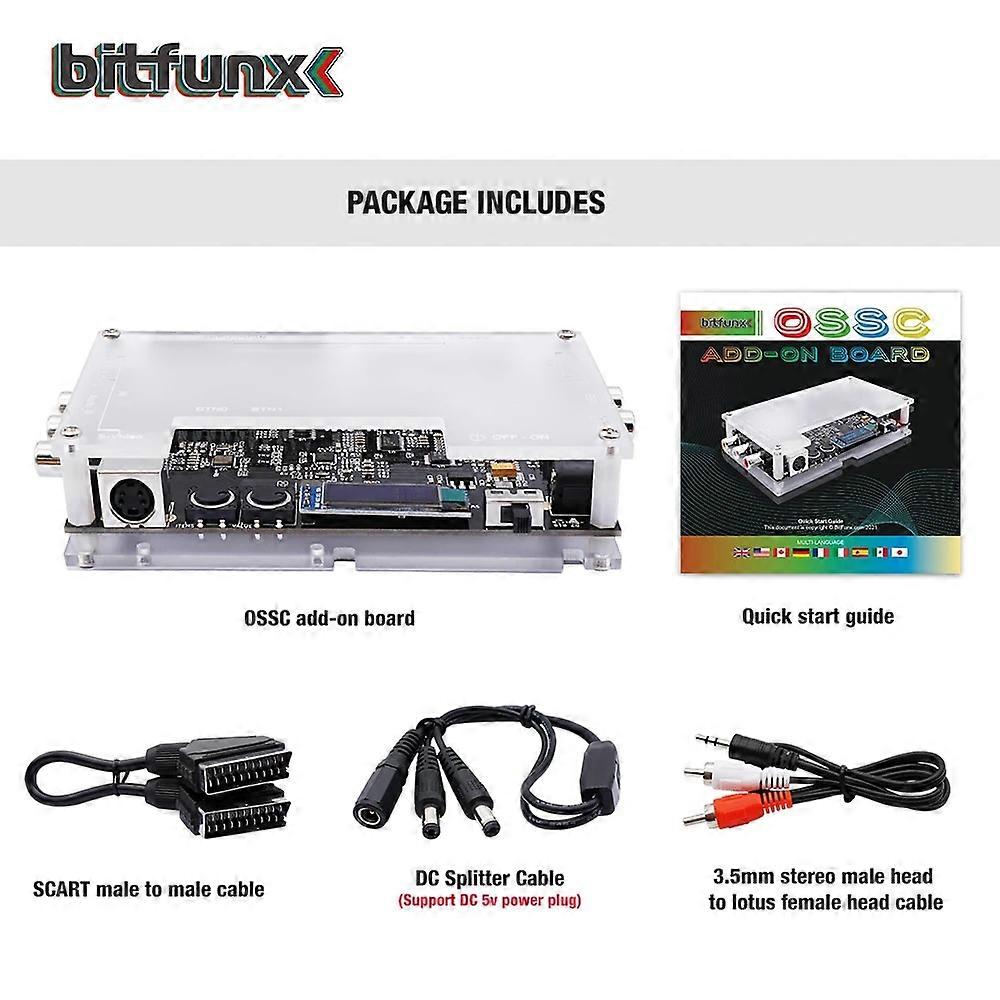 Bitfunx OSSC Add-on Board with Composite and S-video Input Linedouble and Smoothing Mode for NTSC PAL Retro Game Consoles