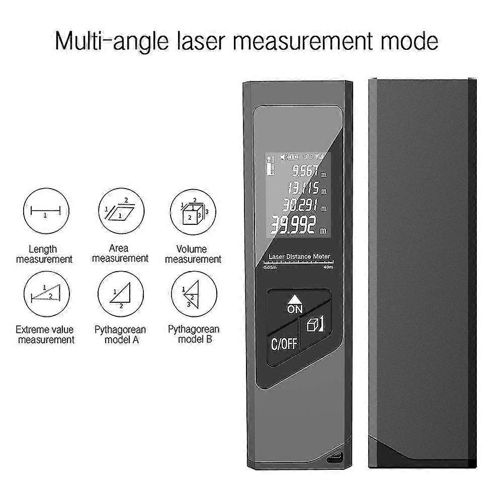 40M Laser Distance Meter, Mini Digital Laser Distance Meter Rechargeable Laser Measure, Area/Volume/