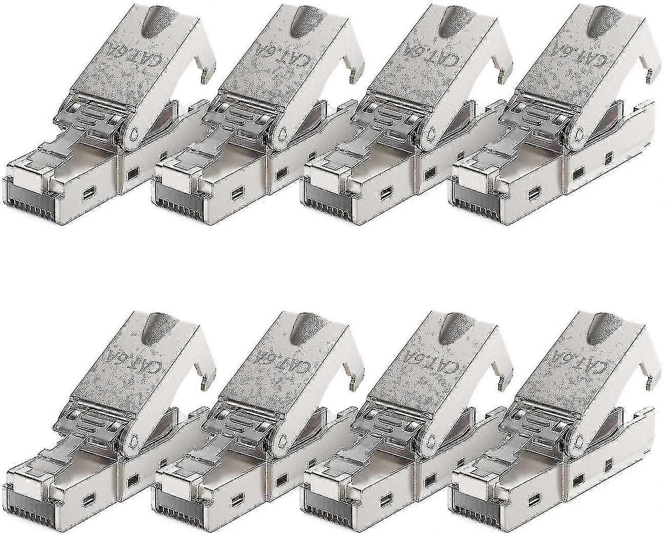 8x Cat 6a Rj45 Socket Tool-cu Lsa Conectați pentru rigide inat cablu Ed Lan cablu 10gbit / s Cat6a carcasa metalica