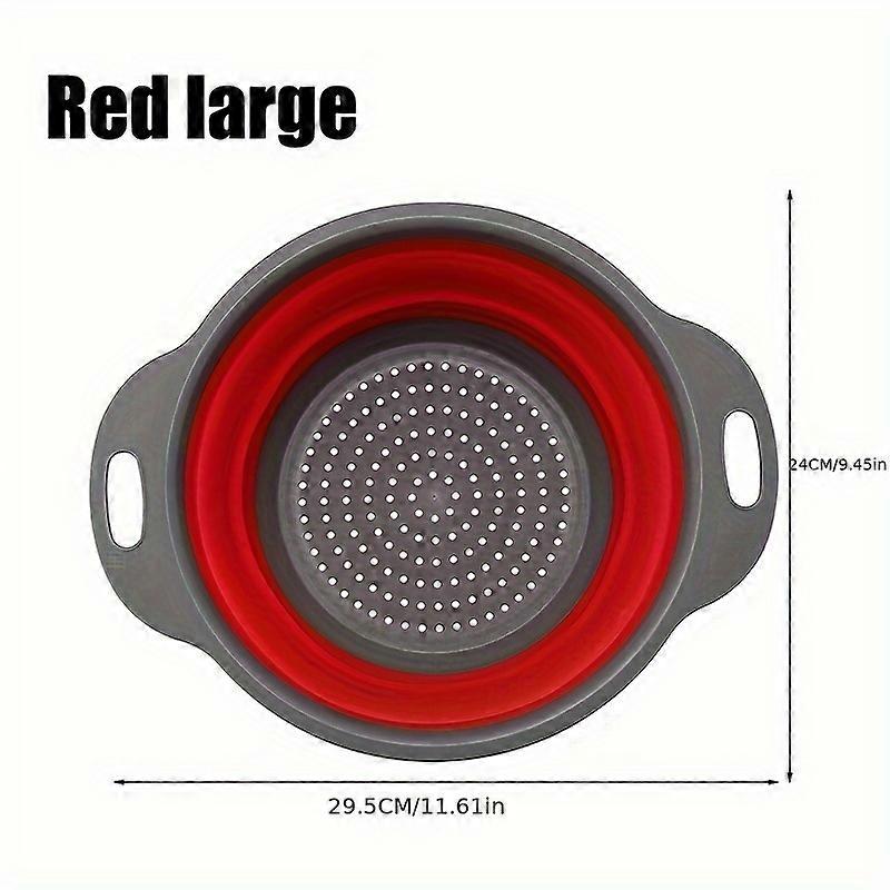 1/2pcs Collapsible Colanders Folding Strainers Colander Circular Blue Suit Foldable Silicone Kitchen Drop Funnel Very Suitable For Drain Pasta, Vegeta