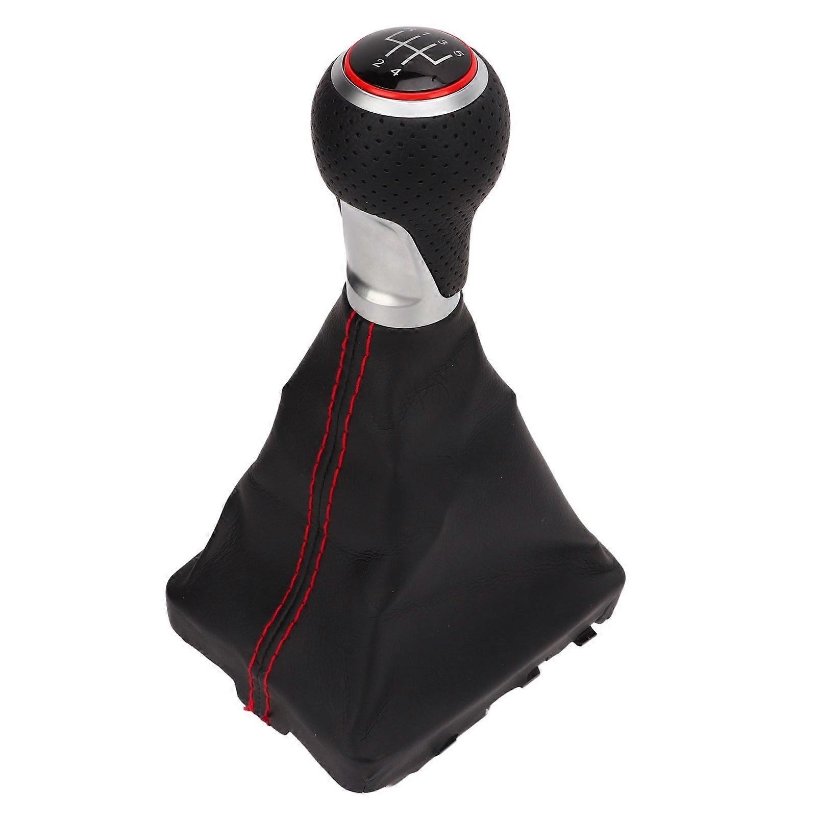 Gear Shift Knob Boot Set for A6 C6 2004-2011 Red PVC ABS Leather Kit