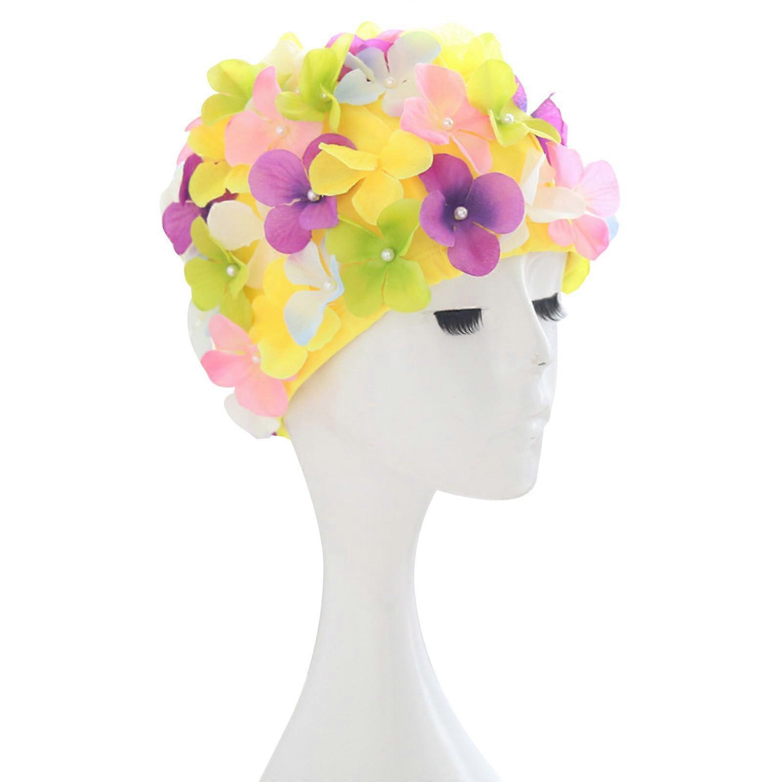 3D Felnőttek Virágos Nők Medence Strand Úszás Fürdő Fejsapka Úszás