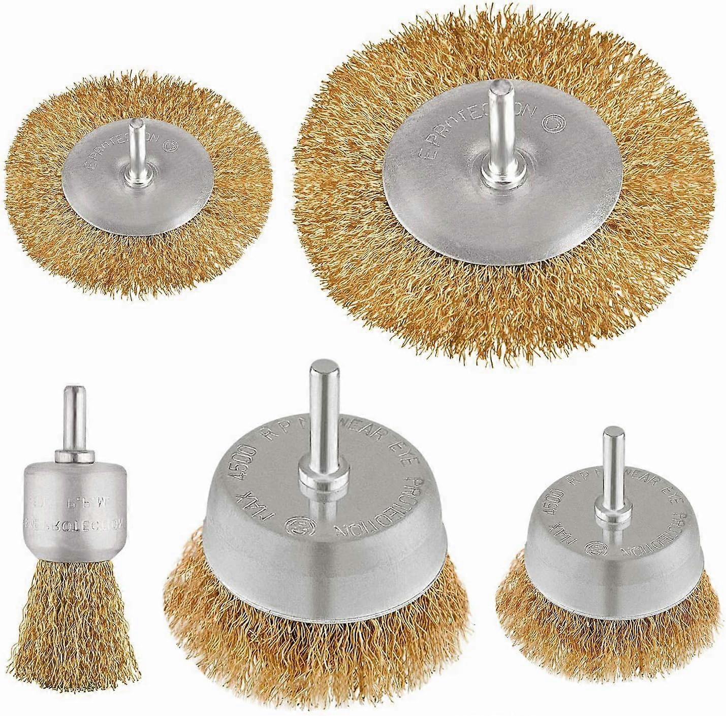 Set of 5 Metal Brushes for Drill