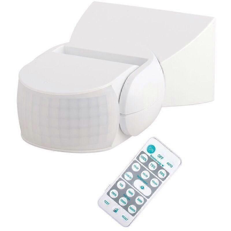 IR Wall Motion Detector + Remote Control IP65 White