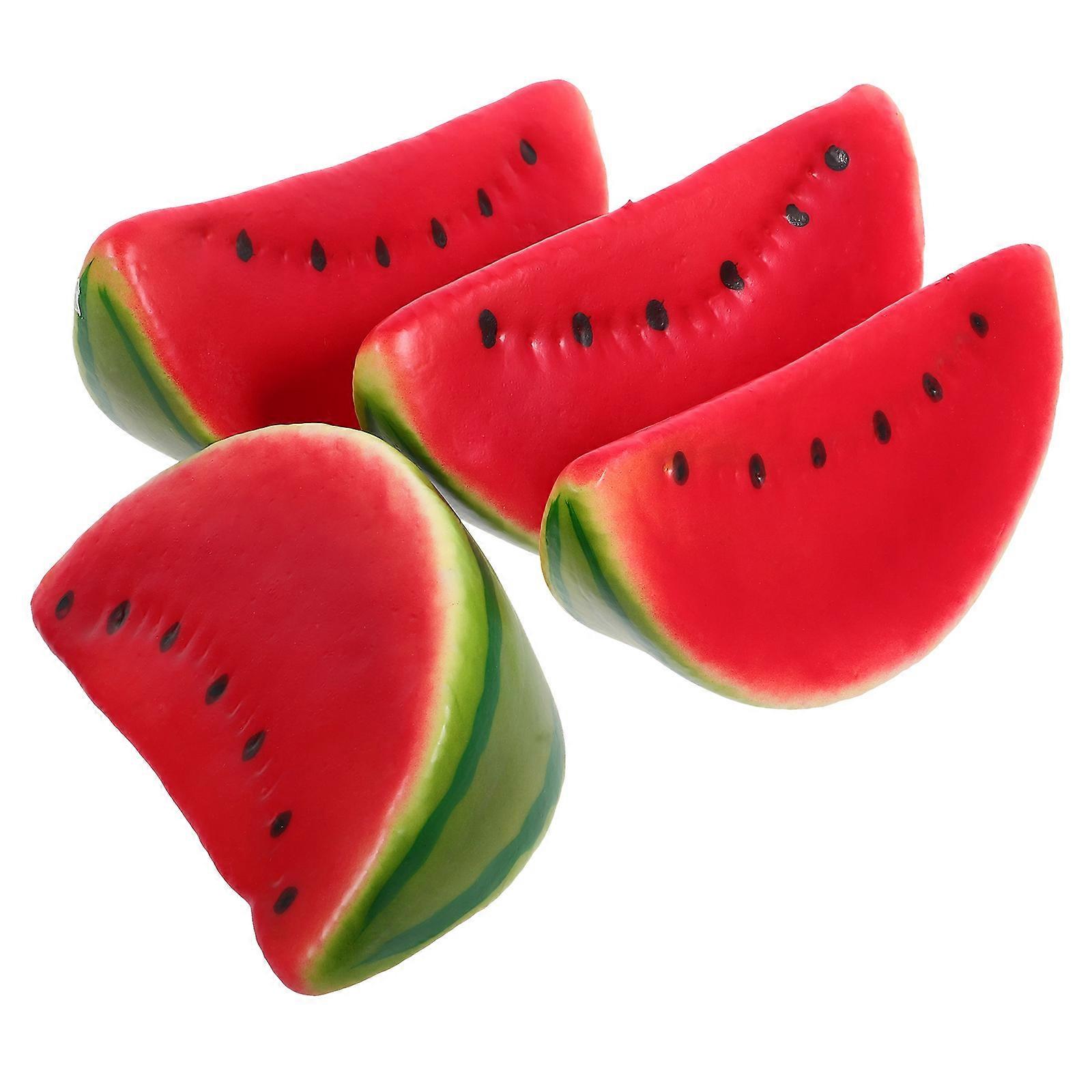 4pcs Simulation Watermelon Slice Prop Fake Watermelon Slice Decoration Artificial Fruit Prop